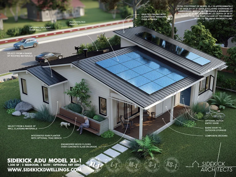 Birds-Eye View of Sidekick Model XL-1 Semi-Custom ADU