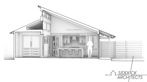 Sectional Perspective of Single Story ADU